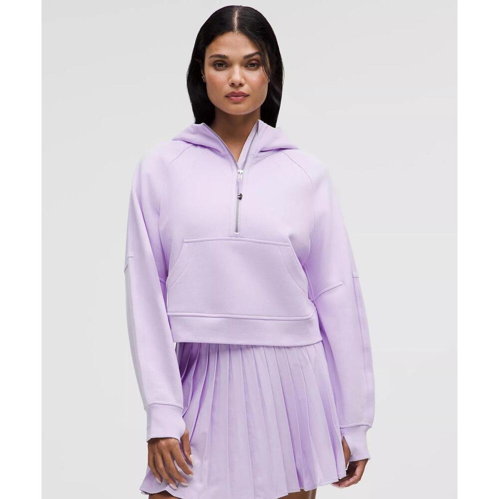 Scuba Oversized Half-Zip Hoodie - Lavender Frost